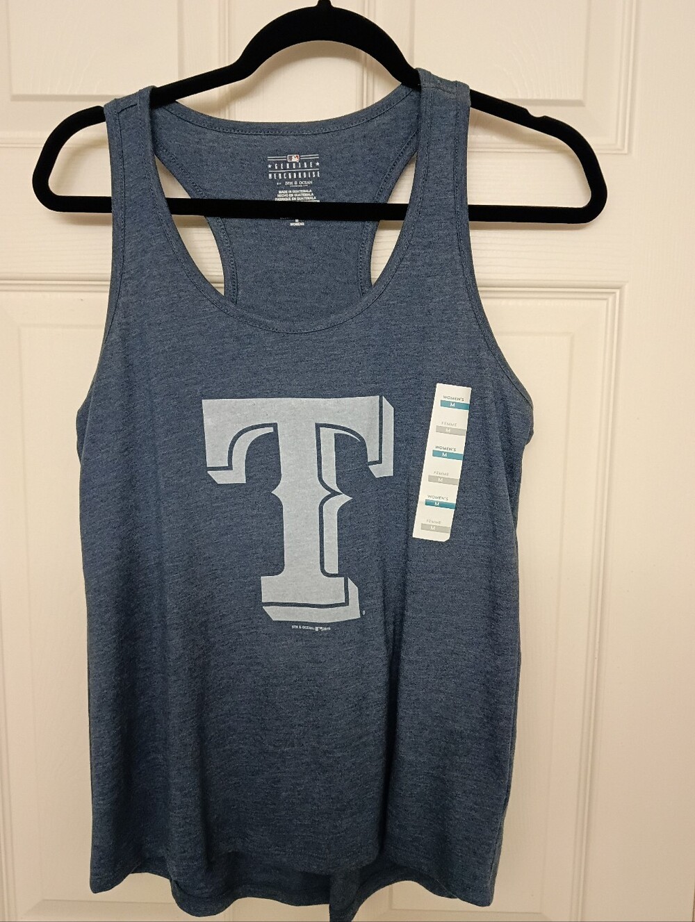 Heather Navy Graphic Tank Top with Texas Rangers Logo